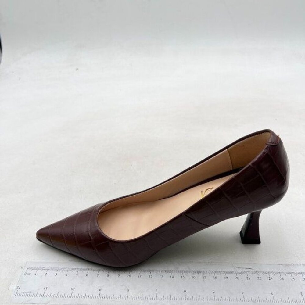 Fowt Simple Solid Croc-Embossed Pointed Toe Black… - image 2